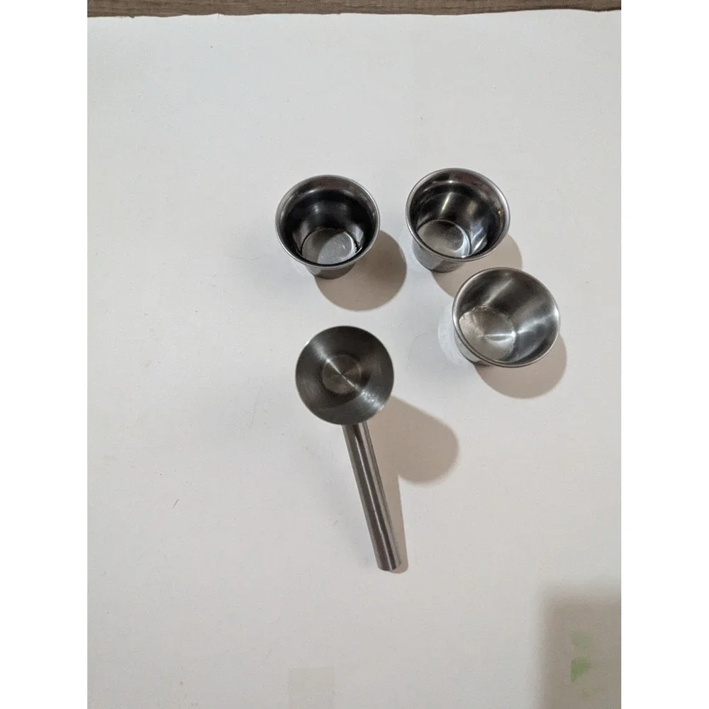 Gentleman Jack Stainless Steel Bar Set Jigger and 3 Shot Cups Order of Gentlemen